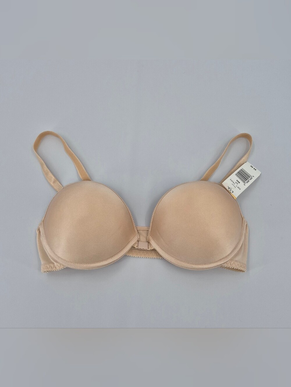 Hanes Bra 36C T-Shirt Bra L132 Front Close Underwire Bra Pushup Taupe NWT
